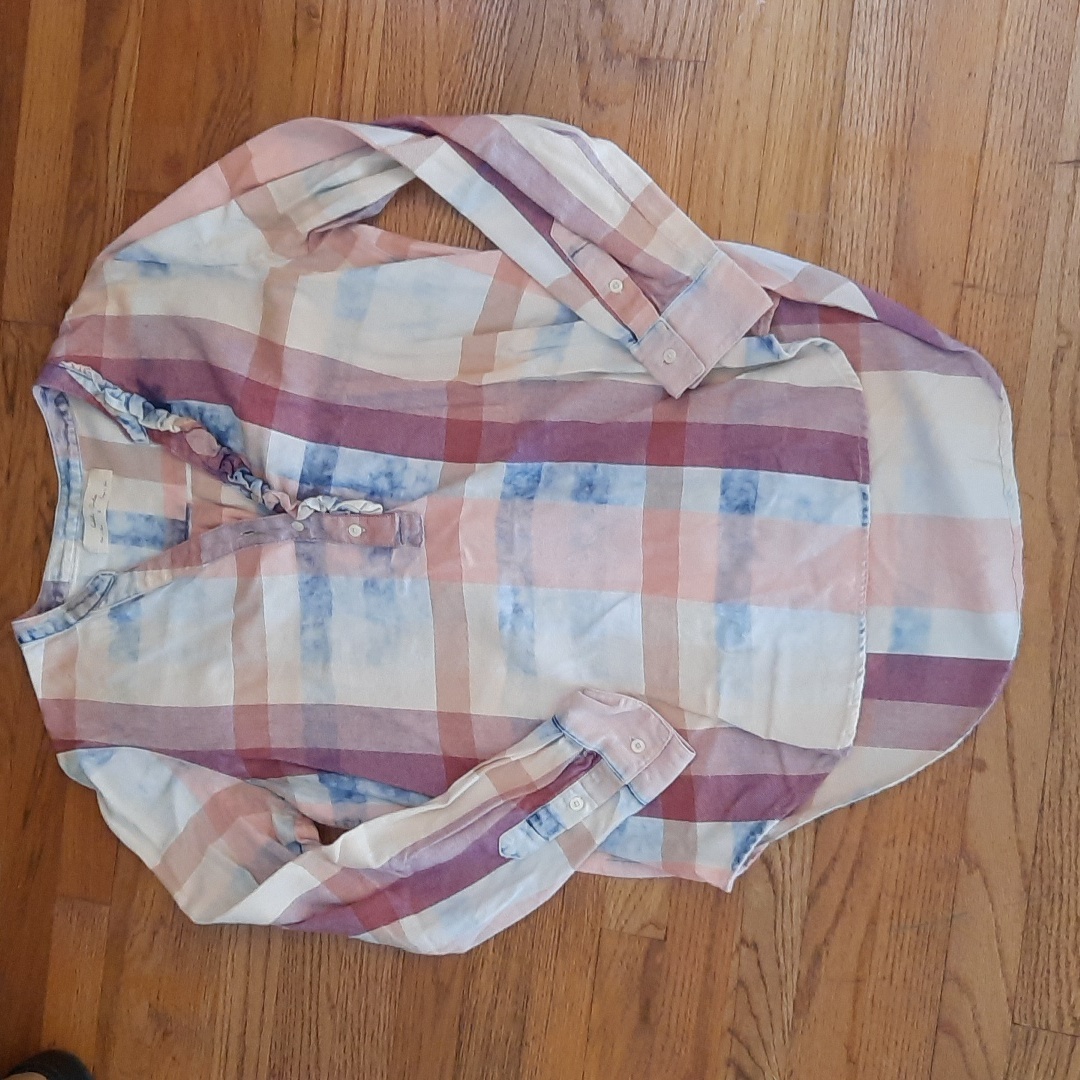 Anthropologie Isabella Sinclair Plaid Popover Tunic Top Small